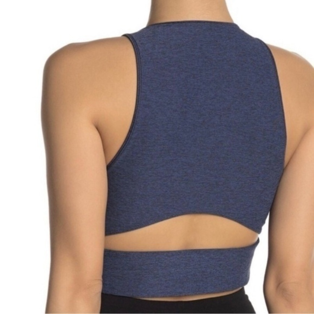 Outdoor Voices Navy Blue TechSweat Crop Tank Top Cutout Back Women  Size Medium